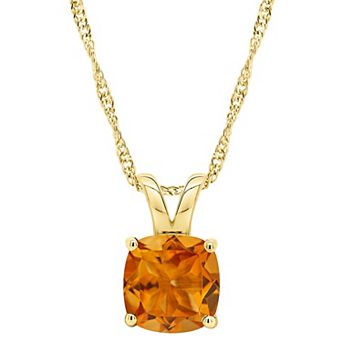 Alyson Layne 14k Gold Cushion Citrine Pendant Necklace