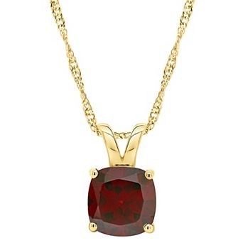 Alyson Layne 14k Gold Cushion Garnet Pendant Necklace