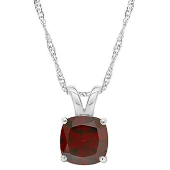 Alyson Layne 14k Gold Cushion Garnet Pendant Necklace
