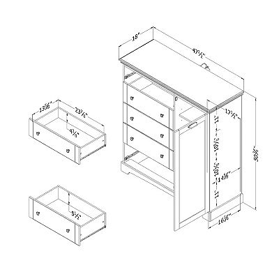 South Shore Lilak Door Chest with 5 Drawers