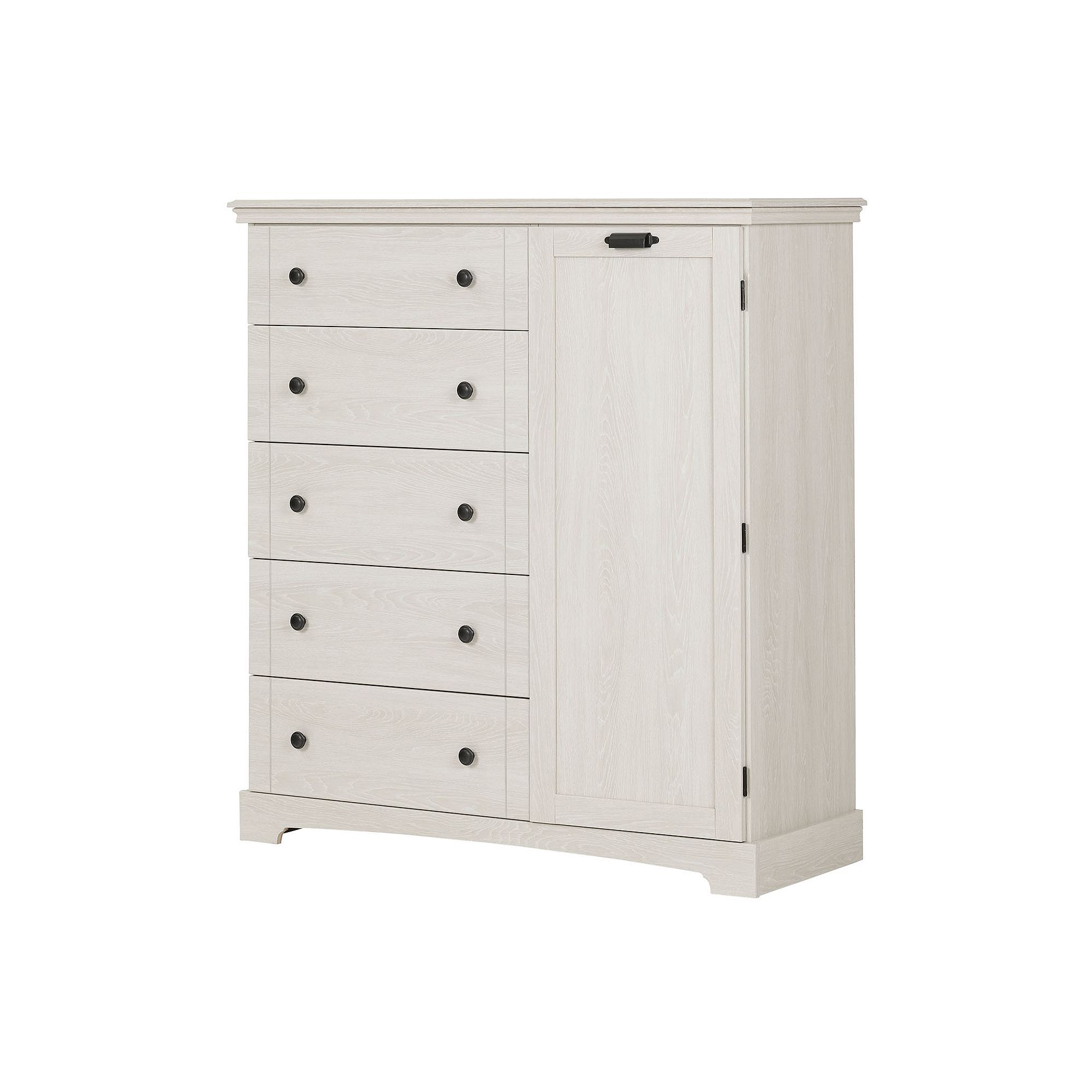 South Shore Lilak Door Chest with 5 Drawers, Winter