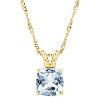 Alyson Layne 14k Gold Cushion Sky Blue Topaz Pendant Necklace