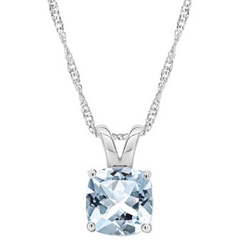Alyson Layne 14k Gold Cushion Sky Blue Topaz Pendant Necklace