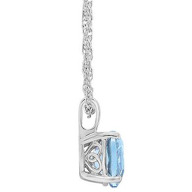 Alyson Layne 14k Gold Cushion Sky Blue Topaz Pendant Necklace