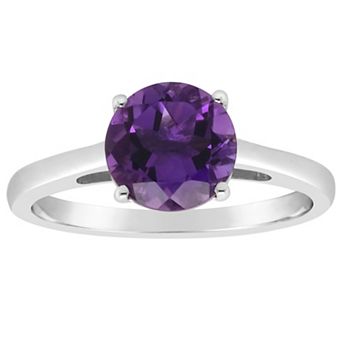 Alyson Layne 14k Gold Round Amethyst Solitaire Ring