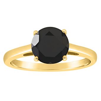 Alyson Layne 14k Gold Round Black Onyx Solitaire Ring