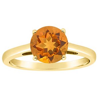 Alyson Layne 14k Gold Round Citrine Solitaire Ring