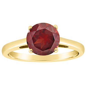 Alyson Layne 14k Gold Round Garnet Solitaire Ring