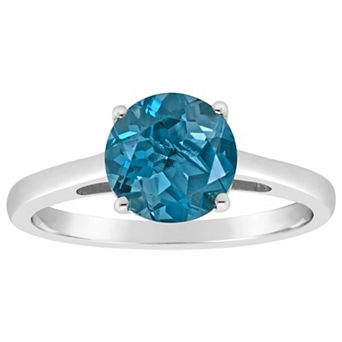 Alyson Layne 14k Gold Round London Blue Topaz Solitaire Ring