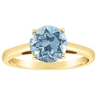 Alyson Layne 14k Gold Round Sky Blue Topaz Solitaire Ring