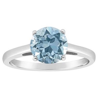 Alyson Layne 14k Gold Round Sky Blue Topaz Solitaire Ring