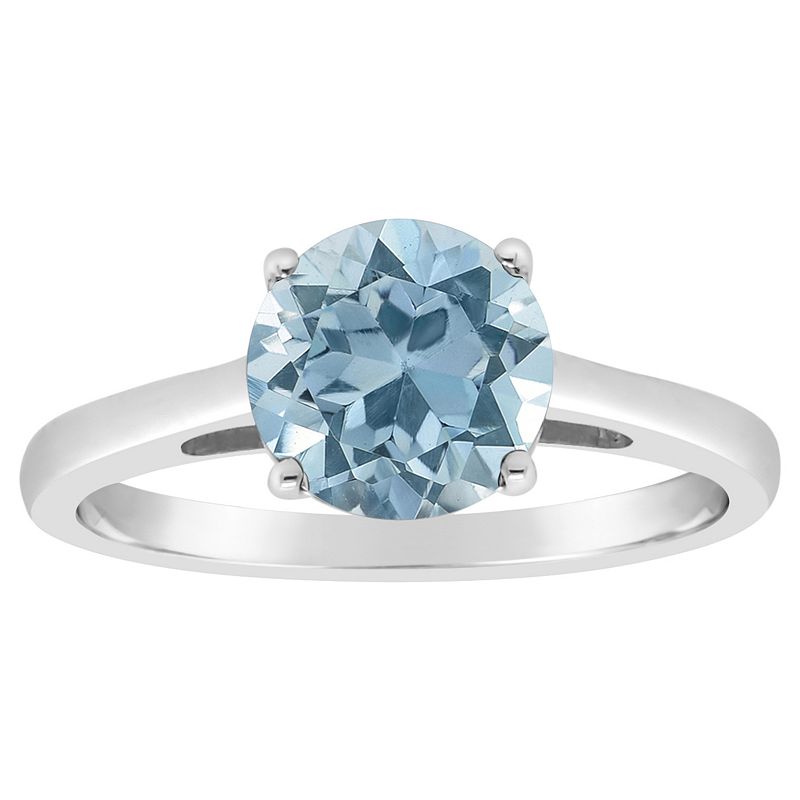 Alyson Layne 14k Gold Round Sky Blue Topaz Solitaire Ring, Womens, Size: 5
