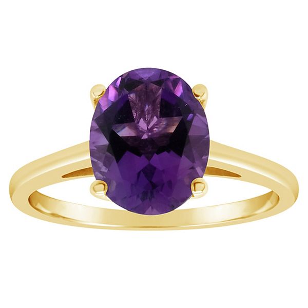 Alyson Layne 14k Gold Oval Amethyst Solitaire Ring