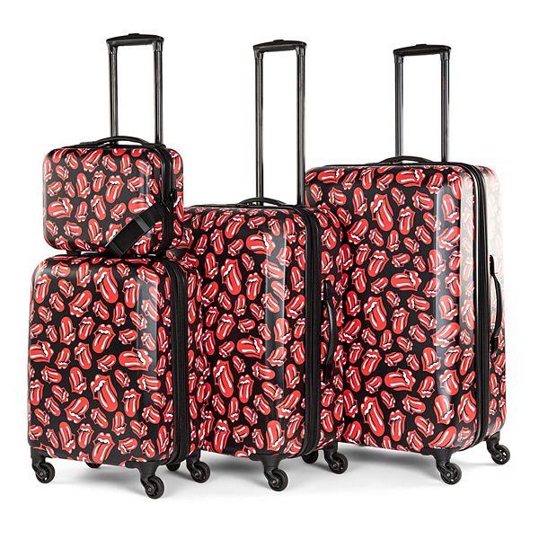 The Rolling Stones Collection 4-Piece Hardside Spinner Luggage Set - Ruby Tuesday