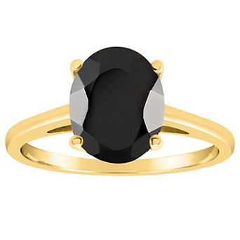 Alyson Layne 14k Gold Oval Black Onyx Solitaire Ring