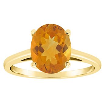 Alyson Layne 14k Gold Oval Citrine Solitaire Ring