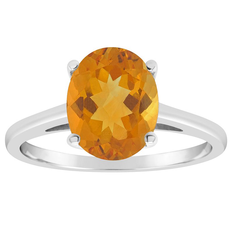 Alyson Layne 14k Gold Oval Citrine Solitaire Ring, Womens, Size: 5, Orange