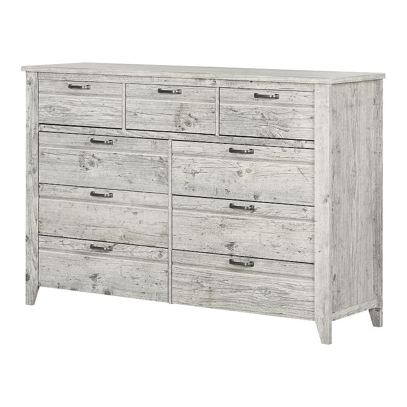 South Shore Lionel 9-Drawer Double Dresser, White