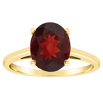 Alyson Layne 14k Gold Oval Garnet Solitaire Ring