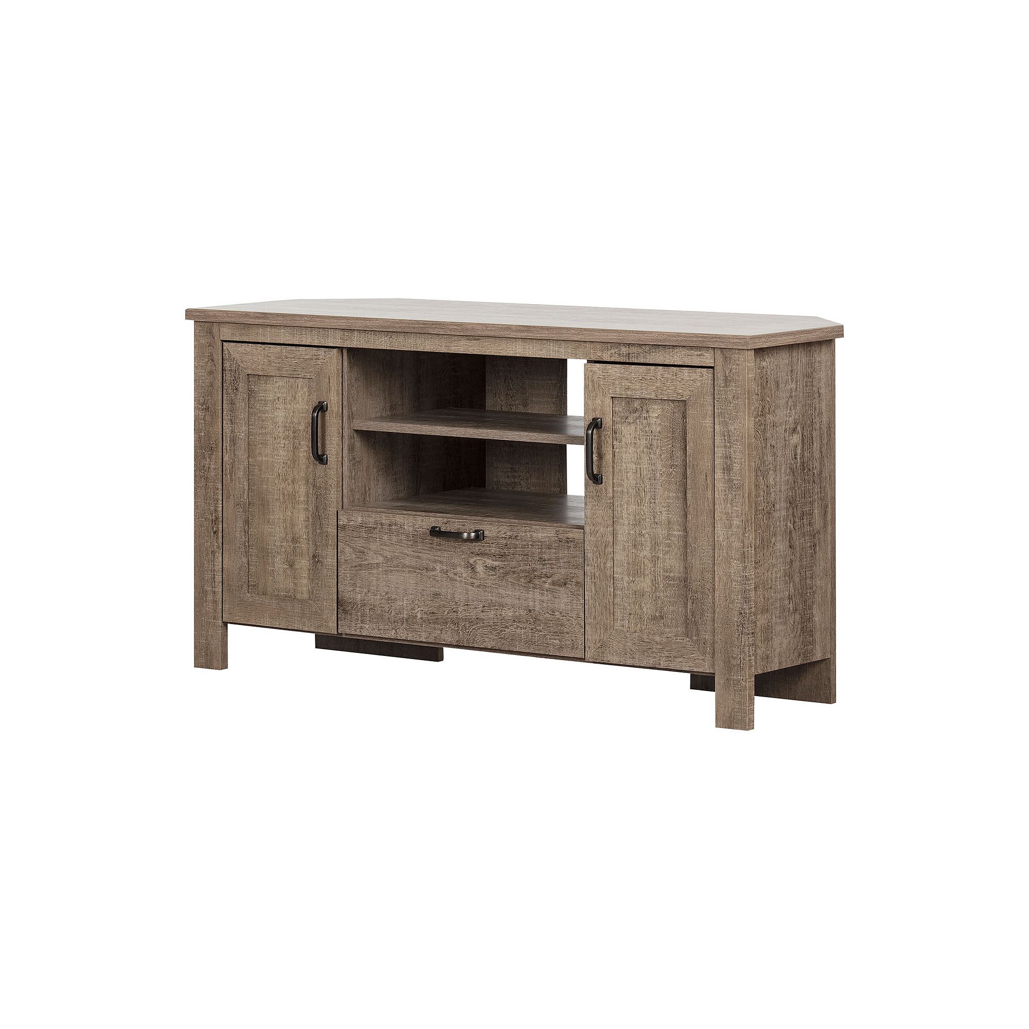 South Shore Lionel Corner TV Stand, Weathered