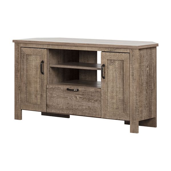 South Shore Lionel Corner TV Stand - Weathered Oak