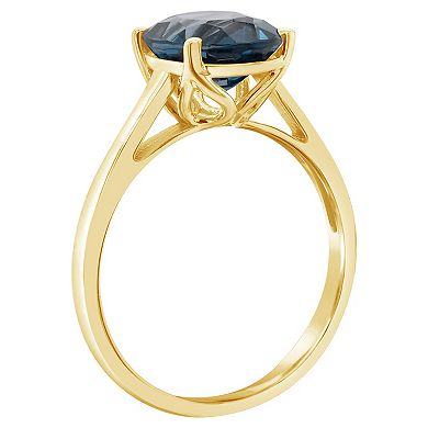 Alyson Layne 14k Gold Oval London Blue Topaz Solitaire Ring
