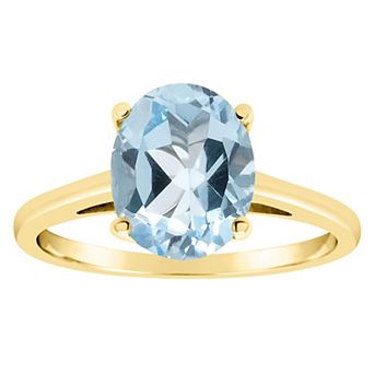 Alyson Layne 14k Gold Oval Sky Blue Topaz Solitaire Ring