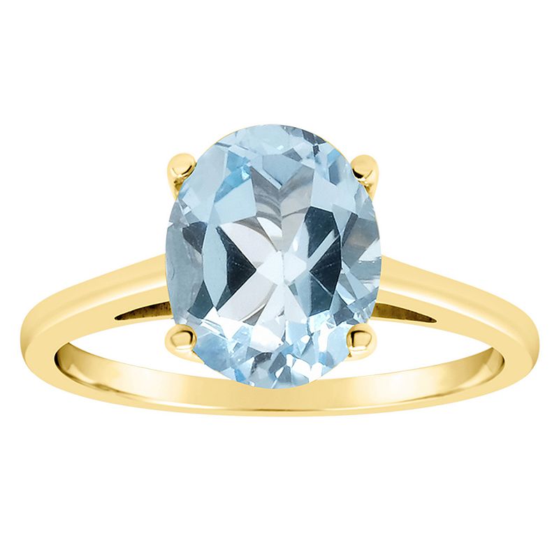 Alyson Layne 14k Gold Oval Sky Blue Topaz Solitaire Ring, Womens, Size: 5