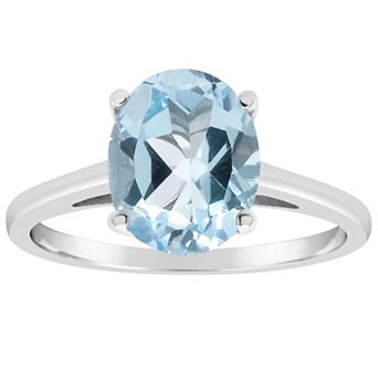 Alyson Layne 14k Gold Oval Sky Blue Topaz Solitaire Ring