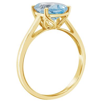 Alyson Layne 14k Gold Oval Sky Blue Topaz Solitaire Ring