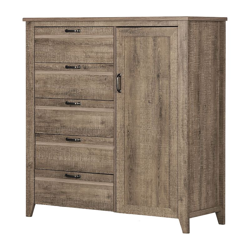 62715806 South Shore Lionel Door Chest with 5 Drawers, Brow sku 62715806