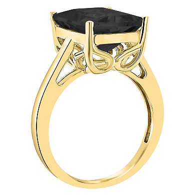 Alyson Layne 14k Gold Emerald Cut Black Onyx Solitaire Ring