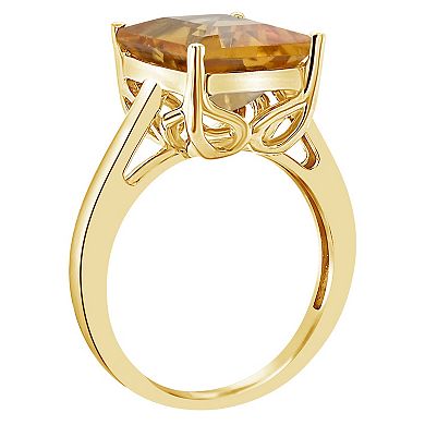 Alyson Layne 14k Gold Emerald Cut Citrine Solitaire Ring