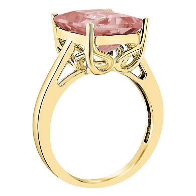 Alyson Layne 14k Gold Emerald Cut Morganite Solitaire Ring