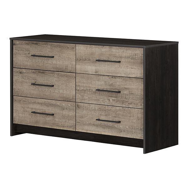 South Shore Londen 6-Drawer Double Dresser - Weathered Oak