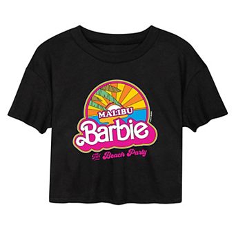 Juniors' Barbie Malibu Cropped Tee