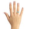 Alyson Layne 14k Gold Emerald Cut Sky Blue Topaz Solitaire Ring