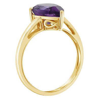 Alyson Layne 14k Gold Pear Cut Amethyst Solitaire Ring