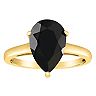 Alyson Layne 14k Gold Pear Cut Black Onyx Solitaire Ring