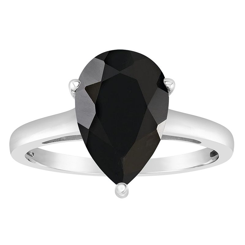 Alyson Layne 14k Gold Pear Cut Black Onyx Solitaire Ring, Womens, Size: 5
