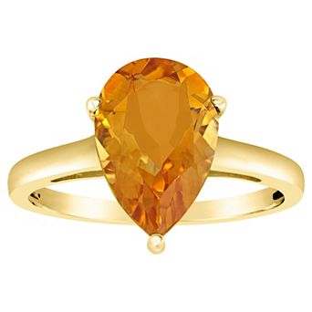 Alyson Layne 14k Gold Pear Cut Citrine Solitaire Ring