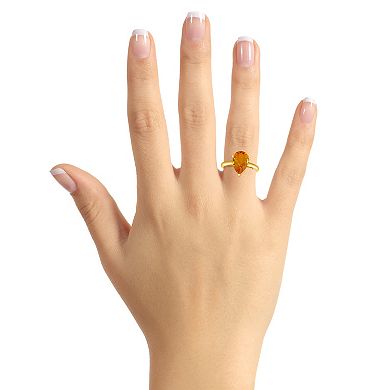 Alyson Layne 14k Gold Pear Cut Citrine Solitaire Ring