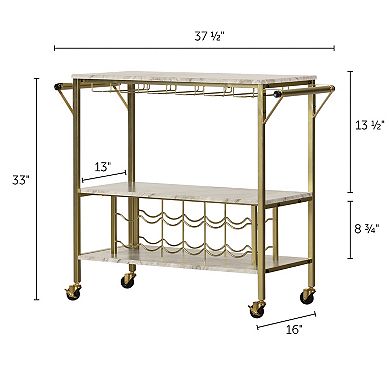 South Shore Maliza Bar Cart with Wine Storage