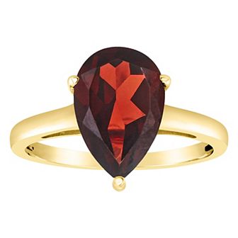 Alyson Layne 14k Gold Pear Cut Garnet Solitaire Ring