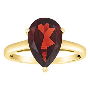 Alyson Layne 14k Gold Pear Cut Garnet Solitaire Ring