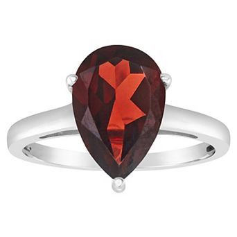 Alyson Layne 14k Gold Pear Cut Garnet Solitaire Ring