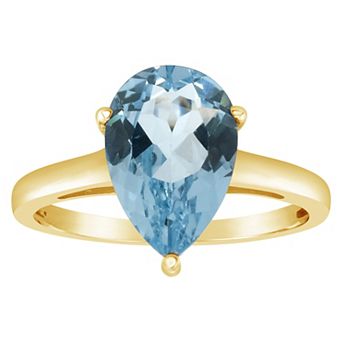 Alyson Layne 14k Gold Pear Cut Sky Blue Topaz Solitaire Ring