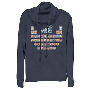 Juniors' Animal Crossing New Horizons Periodic Table Of Villagers Cowlneck Graphic Lightweight Long Sleeve