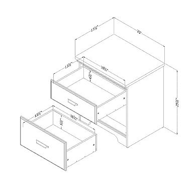 South Shore Versa 2-Drawer Nightstand