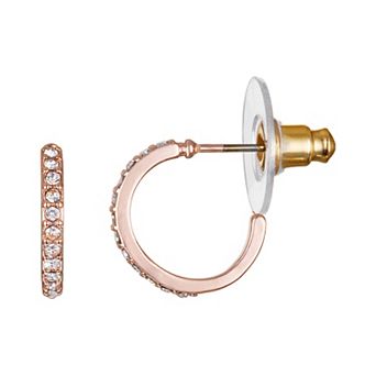 LC Lauren Conrad Small Simulated Crystal C-Hoop Earrings
